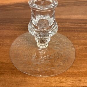 Vintage Etched Floral Candle Holder